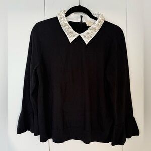 Never worn Kate Spade sweater with jeweled collar and flared/bell sleeves.